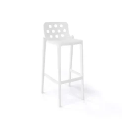 Isidoro Tabouret de bar moderne empilable avec dossier ronds ajourés* Tabouret De Bar (assise +/- 80 Cm)