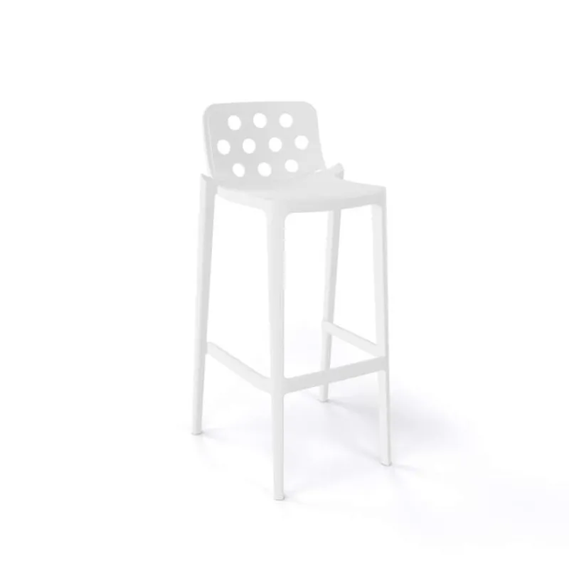 Isidoro Tabouret de bar moderne empilable avec dossier ronds ajourés* Tabouret De Bar (assise +/- 80 Cm)