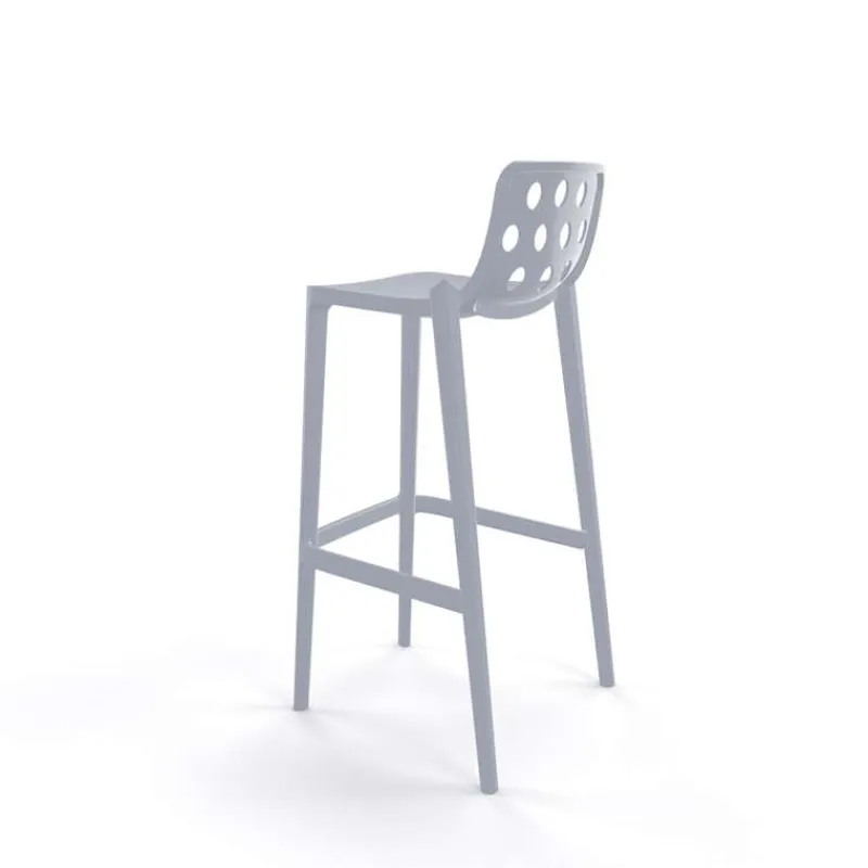 Isidoro Tabouret de bar moderne empilable avec dossier ronds ajourés* Tabouret De Bar (assise +/- 80 Cm)
