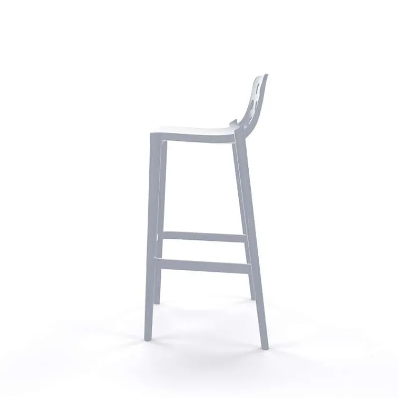 Isidoro Tabouret de bar moderne empilable avec dossier ronds ajourés* Tabouret De Bar (assise +/- 80 Cm)