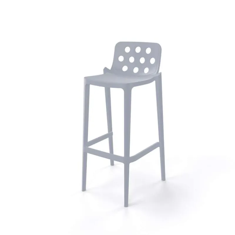 Isidoro Tabouret de bar moderne empilable avec dossier ronds ajourés* Tabouret De Bar (assise +/- 80 Cm)