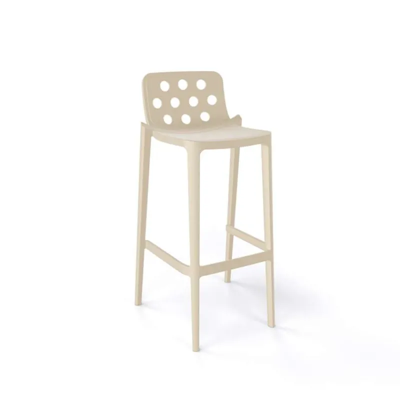 Isidoro Tabouret de bar moderne empilable avec dossier ronds ajourés* Tabouret De Bar (assise +/- 80 Cm)
