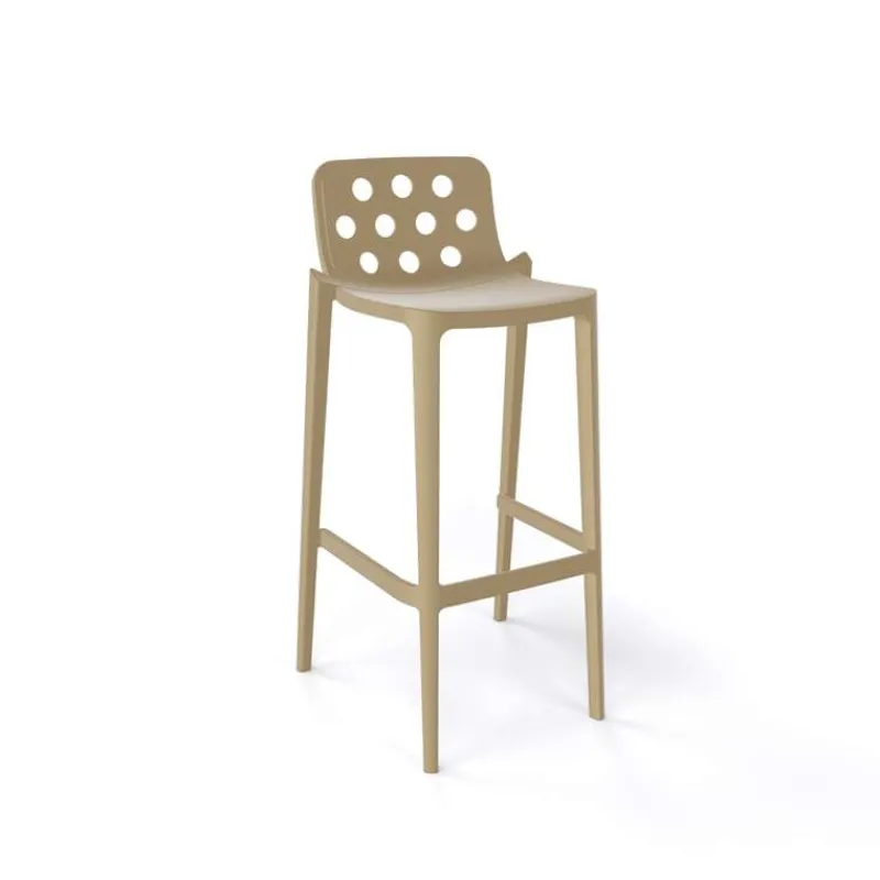 Isidoro Tabouret de bar moderne empilable avec dossier ronds ajourés* Tabouret De Bar (assise +/- 80 Cm)