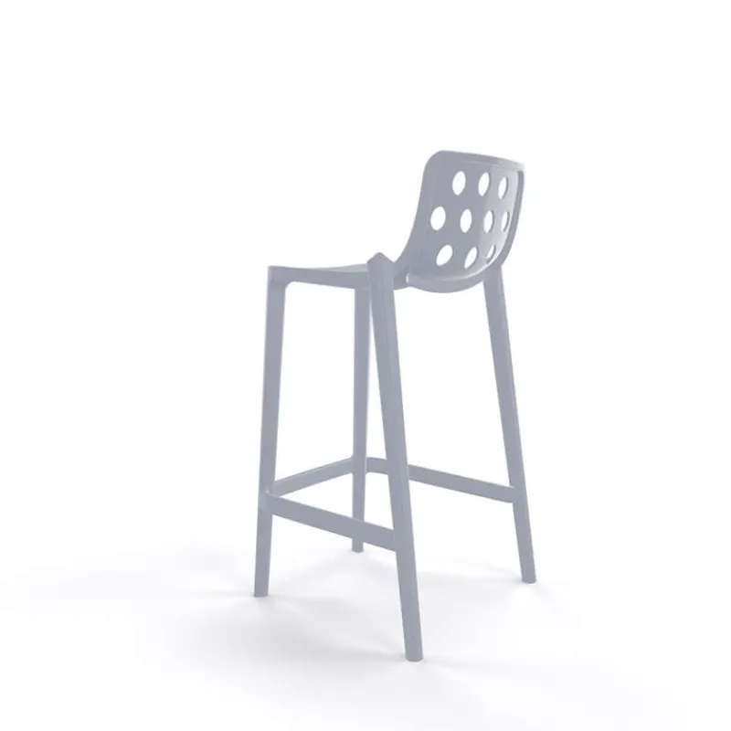 Isidoro Tabouret snack moderne empilable avec dossier ronds ajourés* Tabouret Snack (assise +/- 65 Cm)|Tabouret De Bar (assise +/- 80 Cm)