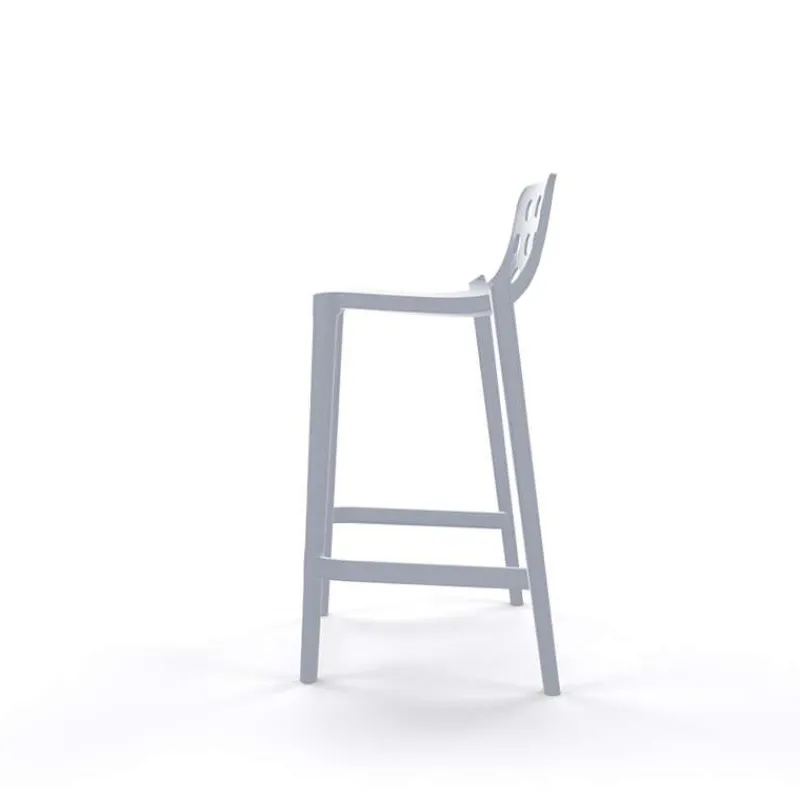 Isidoro Tabouret snack moderne empilable avec dossier ronds ajourés* Tabouret Snack (assise +/- 65 Cm)|Tabouret De Bar (assise +/- 80 Cm)