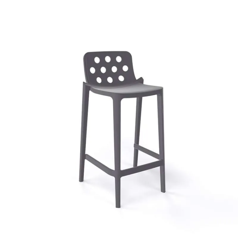 Isidoro Tabouret snack moderne empilable avec dossier ronds ajourés* Tabouret Snack (assise +/- 65 Cm)|Tabouret De Bar (assise +/- 80 Cm)