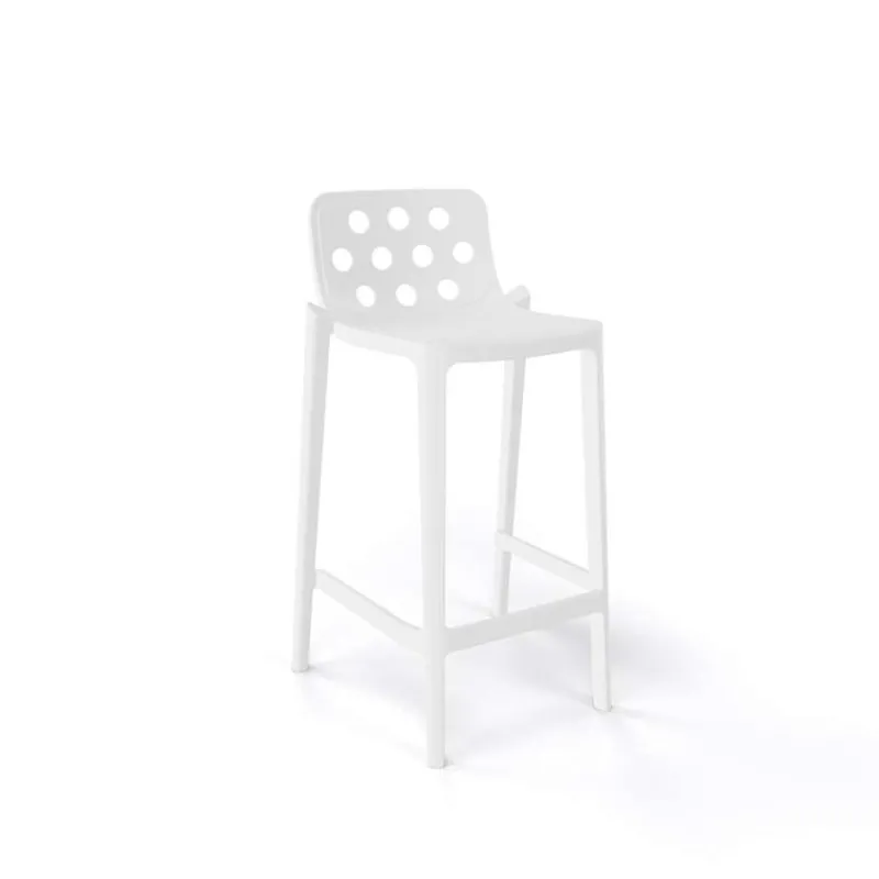 Isidoro Tabouret snack moderne empilable avec dossier ronds ajourés* Tabouret Snack (assise +/- 65 Cm)|Tabouret De Bar (assise +/- 80 Cm)