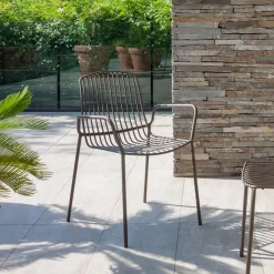 Altacom Jasmine Fauteuil de jardin design empilable en métal* Chaise De Jardin|Fauteuil De Jardin