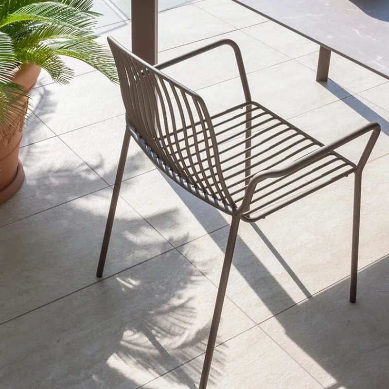 Altacom Jasmine Fauteuil de jardin design empilable en métal* Chaise De Jardin|Fauteuil De Jardin