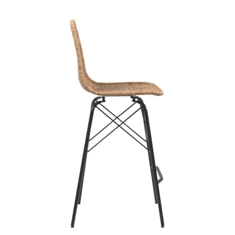 JavaTabouret tressé ethnique avec pieds Eiffel* Tabouret Snack (assise +/- 65 Cm)|Tabouret De Bar (assise +/- 80 Cm)
