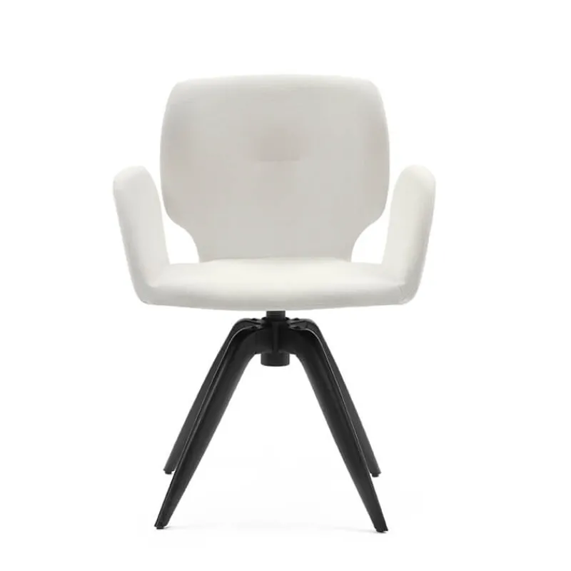 Mobitec Jeanne ® Fauteuil pivotant tendance en tissu et pieds bois* Chaise De Bureau|Chaise De Salle à Manger