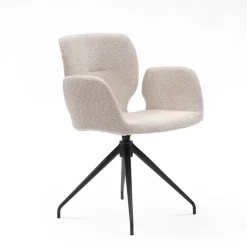 Mobitec Jeanne ® Fauteuil tendance en tissu pivotant avec pieds en métal* Chaise De Salle à Manger|Chaise De Bureau