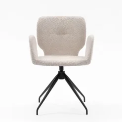 Mobitec Jeanne ® Fauteuil tendance en tissu pivotant avec pieds en métal* Chaise De Salle à Manger|Chaise De Bureau