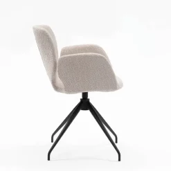 Mobitec Jeanne ® Fauteuil tendance en tissu pivotant avec pieds en métal* Chaise De Salle à Manger|Chaise De Bureau