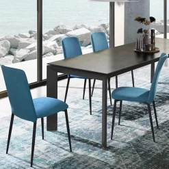 Europea Joy Chaise de salle à manger contemporaine en tissu et pieds en métal* Chaise De Salle à Manger