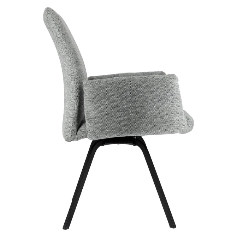 Jules Fauteuilconfortable en tissu avec dossier inclinable et pieds en métal* Chaise De Salle à Manger|Chaise De Bureau