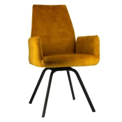 Jules Fauteuilconfortable en tissu avec dossier inclinable et pieds en métal* Chaise De Salle à Manger|Chaise De Bureau