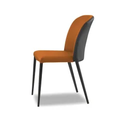 Europea Julie Chaise en tissu bicolore avec pieds métal* Chaise De Salle à Manger|Chaise Salon