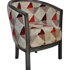 Paget Julien Fauteuil tonneau pour salon fabrication française en tissu et bois massif* Fauteuil De Salon