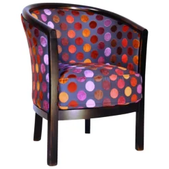 Paget Julien Fauteuil tonneau pour salon fabrication française en tissu et bois massif* Fauteuil De Salon