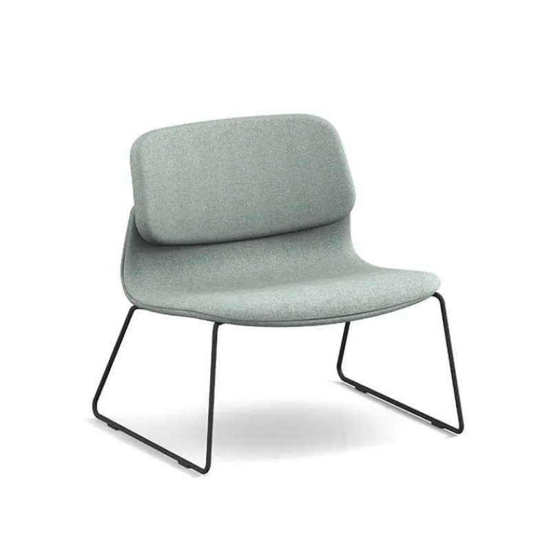 Sokoa Klik Chauffeuse confortable en tissu avec pieds traineau en métal* Fauteuil De Salon