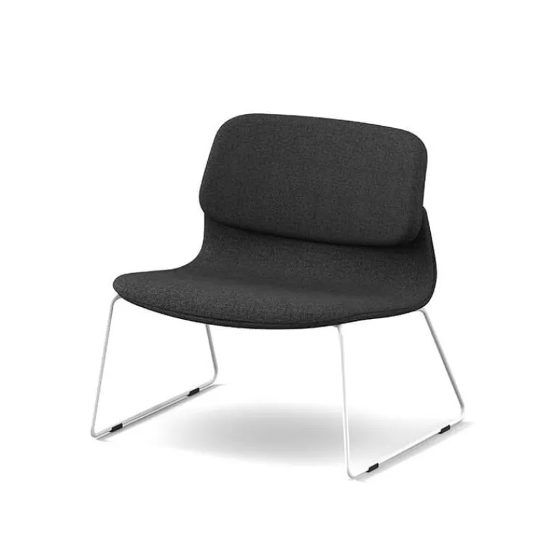 Sokoa Klik Chauffeuse confortable en tissu avec pieds traineau en métal* Fauteuil De Salon