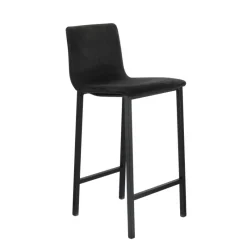 Mobliberica Koko ® Tabouret snack en tissu dossier bas avec pieds en métal* Tabouret Snack (assise +/- 65 Cm)|Tabouret De Bar (assise +/- 80 Cm)