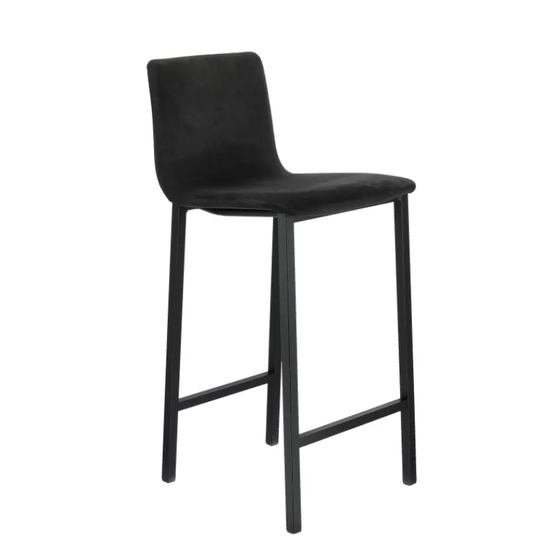 Mobliberica Koko ® Tabouret snack en tissu dossier bas avec pieds en métal* Tabouret Snack (assise +/- 65 Cm)|Tabouret De Bar (assise +/- 80 Cm)