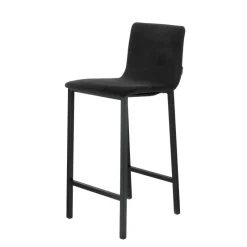 Mobliberica Koko ® Tabouret snack en tissu dossier bas avec pieds en métal* Tabouret Snack (assise +/- 65 Cm)|Tabouret De Bar (assise +/- 80 Cm)