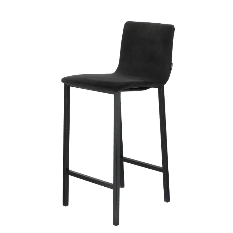 Mobliberica Koko ® Tabouret snack en tissu dossier bas avec pieds en métal* Tabouret Snack (assise +/- 65 Cm)|Tabouret De Bar (assise +/- 80 Cm)
