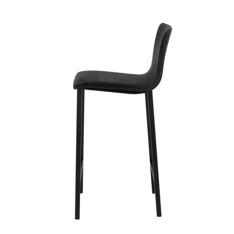 Mobliberica Koko ® Tabouret snack en tissu dossier bas avec pieds en métal* Tabouret Snack (assise +/- 65 Cm)|Tabouret De Bar (assise +/- 80 Cm)