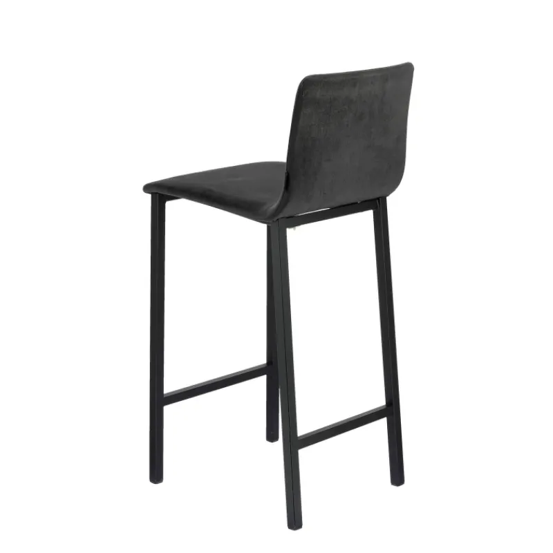 Mobliberica Koko ® Tabouret snack en tissu dossier bas avec pieds en métal* Tabouret Snack (assise +/- 65 Cm)|Tabouret De Bar (assise +/- 80 Cm)