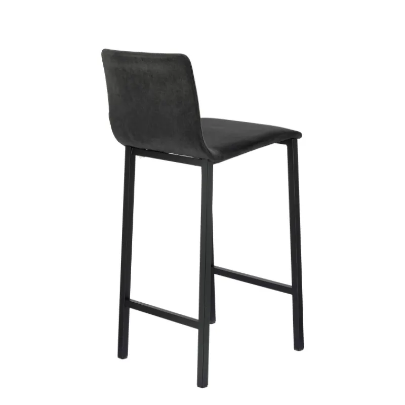 Mobliberica Koko ® Tabouret snack en tissu dossier bas avec pieds en métal* Tabouret Snack (assise +/- 65 Cm)|Tabouret De Bar (assise +/- 80 Cm)