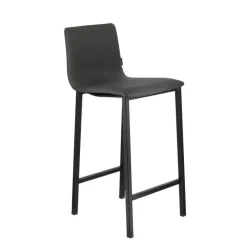 Mobliberica Koko ® Tabouret snack en simili dossier bas avec pieds en métal* Tabouret Snack (assise +/- 65 Cm)|Tabouret De Bar (assise +/- 80 Cm)