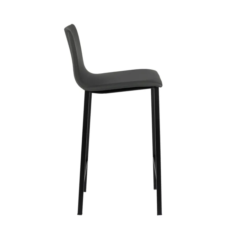 Mobliberica Koko ® Tabouret snack en simili dossier bas avec pieds en métal* Tabouret Snack (assise +/- 65 Cm)|Tabouret De Bar (assise +/- 80 Cm)