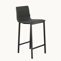 Mobliberica Koko ® Tabouret snack en simili dossier bas avec pieds en métal* Tabouret Snack (assise +/- 65 Cm)|Tabouret De Bar (assise +/- 80 Cm)