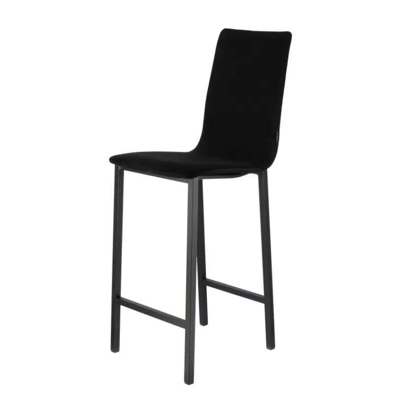 Mobliberica Koko ® Tabouret snack en tissu dossier haut* Tabouret Snack (assise +/- 65 Cm)|Tabouret De Bar (assise +/- 80 Cm)