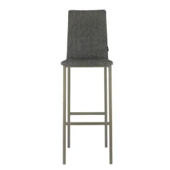 Mobliberica Koko ® Tabouret de bar dossier haut en tissu* Tabouret De Bar (assise +/- 80 Cm)