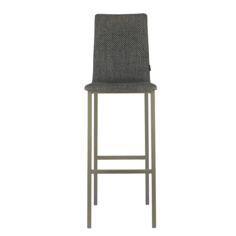 Mobliberica Koko ® Tabouret de bar dossier haut en tissu* Tabouret De Bar (assise +/- 80 Cm)