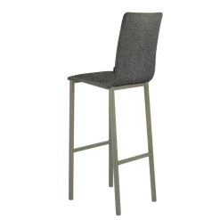 Mobliberica Koko ® Tabouret de bar dossier haut en tissu* Tabouret De Bar (assise +/- 80 Cm)
