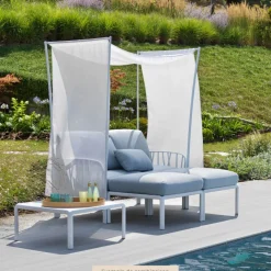 Komodo ombra 2 Canapé de jardin 2 places avec voile d'ombrage fabriqué en Italie* Fauteuil De Jardin