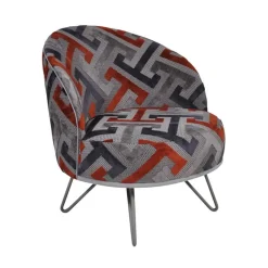 Paget Léa Fauteuil lounge design art déco avec pieds épingle fabrication française* Fauteuil De Salon