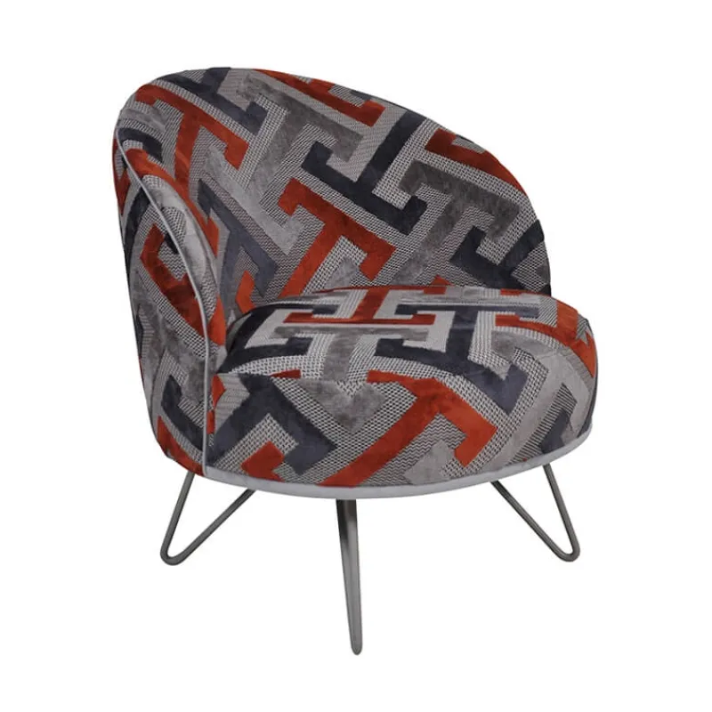 Paget Léa Fauteuil lounge design art déco avec pieds épingle fabrication française* Fauteuil De Salon
