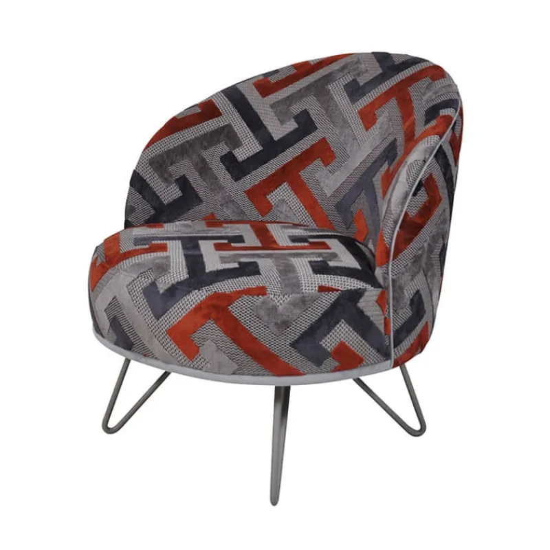 Paget Léa Fauteuil lounge design art déco avec pieds épingle fabrication française* Fauteuil De Salon