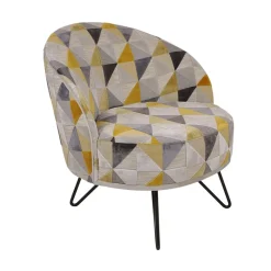 Paget Léa Fauteuil lounge design art déco avec pieds épingle fabrication française* Fauteuil De Salon