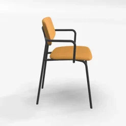 Perfecta Lago Chaise avec accoudoirs rétro et revêtement en tissu* Chaise De Salle à Manger|Chaise Salon