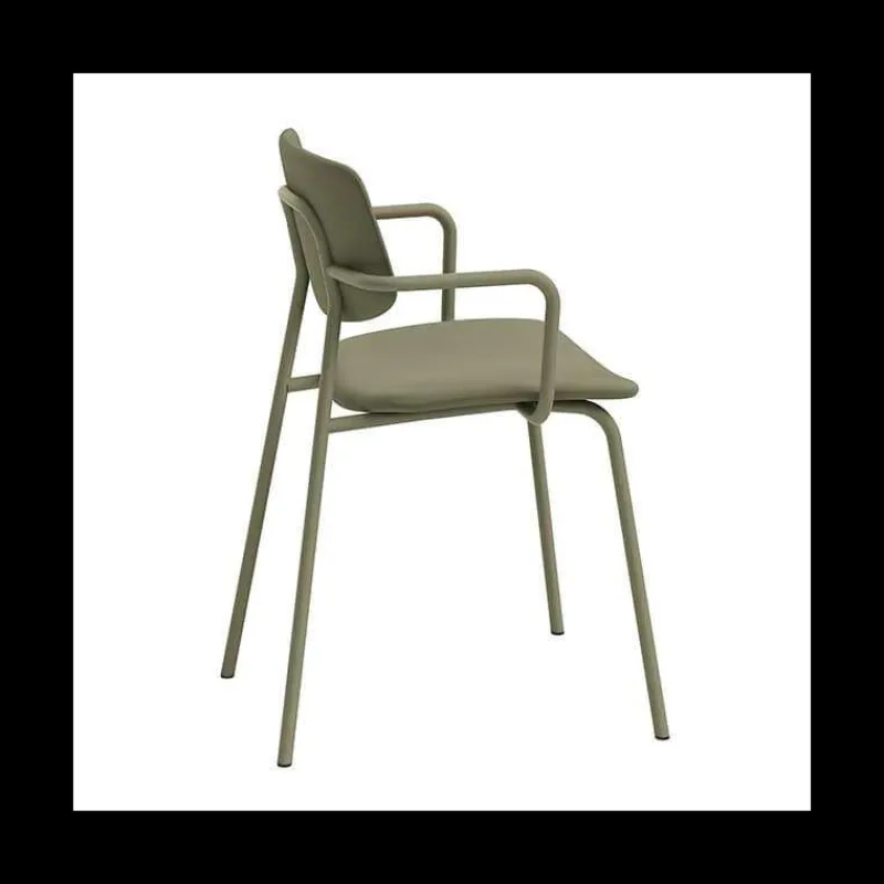 Perfecta Lago Chaise avec accoudoirs vintage rembourrée en simili* Chaise De Cuisine|Chaise De Salle à Manger