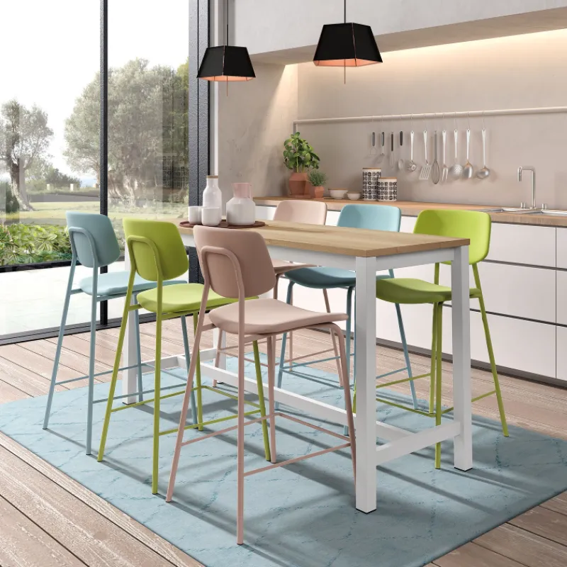 Perfecta Lago Tabouret snack vintage rembourré en simili fabriqué en Belgique* Tabouret Snack (assise +/- 65 Cm)|Tabouret De Bar (assise +/- 80 Cm)