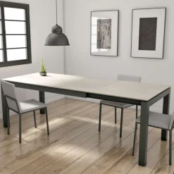 Cancio Lakera Table en Dekton rectangulaire extensible avec pieds en métal* Table De Cuisine|Table De Salle à Manger