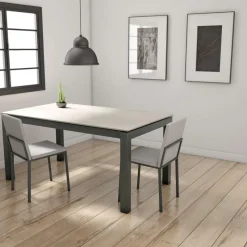 Cancio Lakera Table en Dekton rectangulaire extensible avec pieds en métal* Table De Cuisine|Table De Salle à Manger